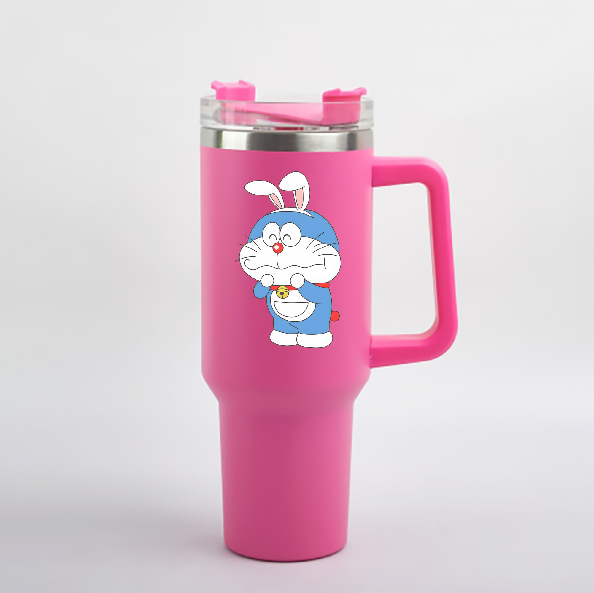 （画像用） ドラえもん Doraemon 1200mL車用タンブラー - クリスタルステッカー（プラスチックストロー付き）